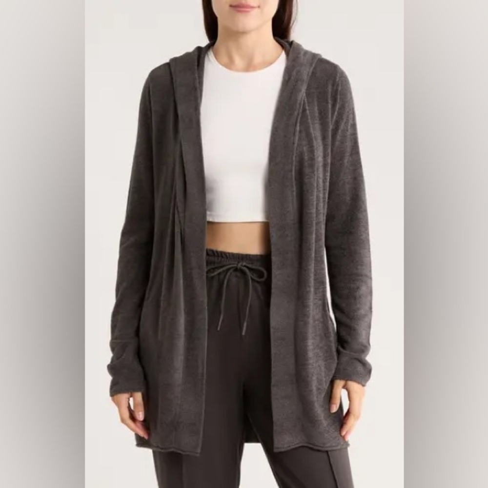 Barefoot Dreams CozyChic Ultra Lite Hooded Cardigan M